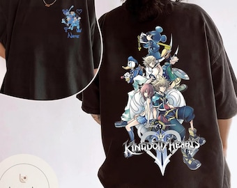 Two Sided Mickey Donald Sora Keyblade Grid Portrait Shirt, Disney Kingdom Hearts Video Game Series Tee, Gamer Fan Gift, Disneyland Trip