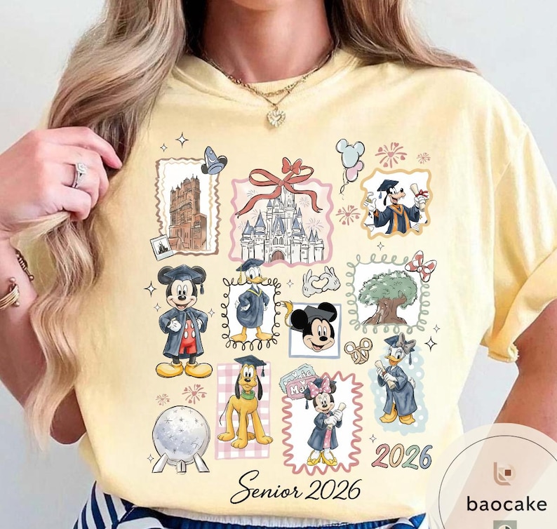 Personalized Mickey & Friends Senior 2026 Shirt, Senior Trip Disney Graduation 2026 Tee, Disney Graduation 2026 Shirt, Disney Grad Squad Tee bild 8