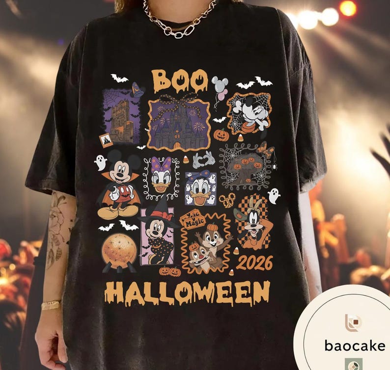 Vintage Mickey Ghost Halloween Comfort Colors Shirt, Scariest Place on Earth Tee, Mickey Not So Scary Party,Disney World Family Matching Tee bild 2