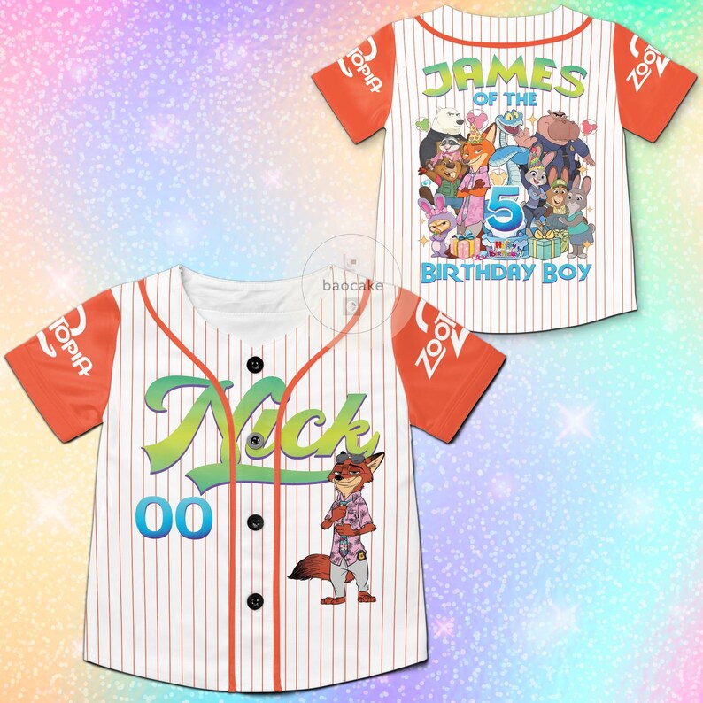Disney Zootopia Baseball Jersey: Judy Hopps Nick Wilde Birthday Shirt, Disneyland Birthday Family Matching,Zootopia Jersey,Gift for Boy/Girl Bild 2