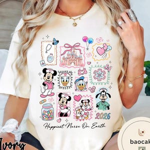 Disney Mickey & Friends Happiest Nurse On Earth Shirt, Happy Nurse Day 2026 tee, Nurse Graduation Gift, Nursing School, WDW Nurse image 1