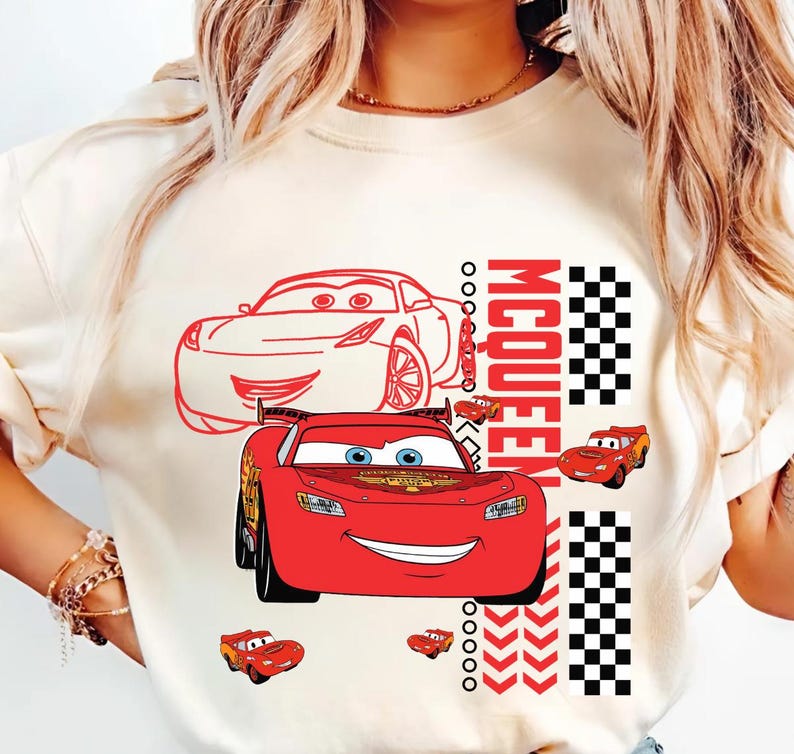 All Characters Retro Disney Cars Shirt, Pixar Cars Shirt, Disneyland Shirt, Cars Land Shirt, Lightning McQueen Shirt, Disney Cars Shirt image 3