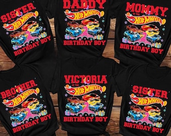 Disney Car Hot Wheels Shirt, Birthday Party Shirt, Custom Family Birthday Tee, Gift for Kids, Hot Wheels Family Matching Birthday Gifts