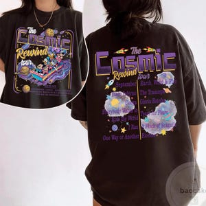 2-sided Mickey & Friends Guardians Of The Galaxy Cosmic Rewind Shirt, Retro Disney Ride Team Matching Tee, Epcot Center 2026 Family Trip image 2