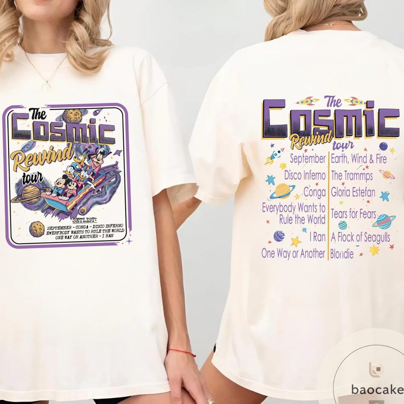 2-sided Mickey & Friends Guardians Of The Galaxy Cosmic Rewind Shirt, Retro Disney Ride Team Matching Tee, Epcot Center 2026 Family Trip image 7