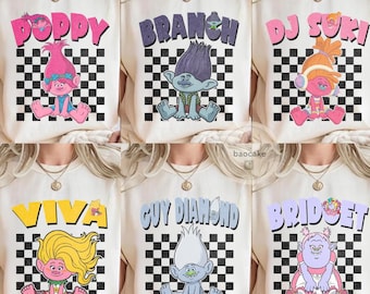 Trolls Shirt, Trolls Band Together Princess Queen Poppy Birthday Girl, Branch Birthday Boy, Trolls Family Group Matching Tee