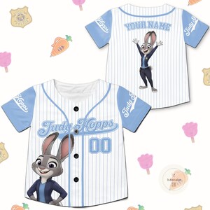 Disney Zootopia Baseball Jersey: Judy Hopps Nick Wilde Birthday Shirt, Disneyland Birthday Family Matching,Zootopia Jersey,Gift for Boy/Girl image 3