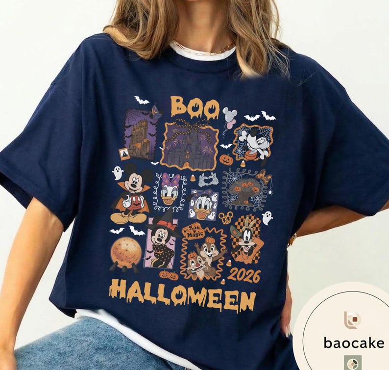Vintage Mickey Ghost Halloween Comfort Colors Shirt, Scariest Place on Earth Tee, Mickey Not So Scary Party,Disney World Family Matching Tee bild 10