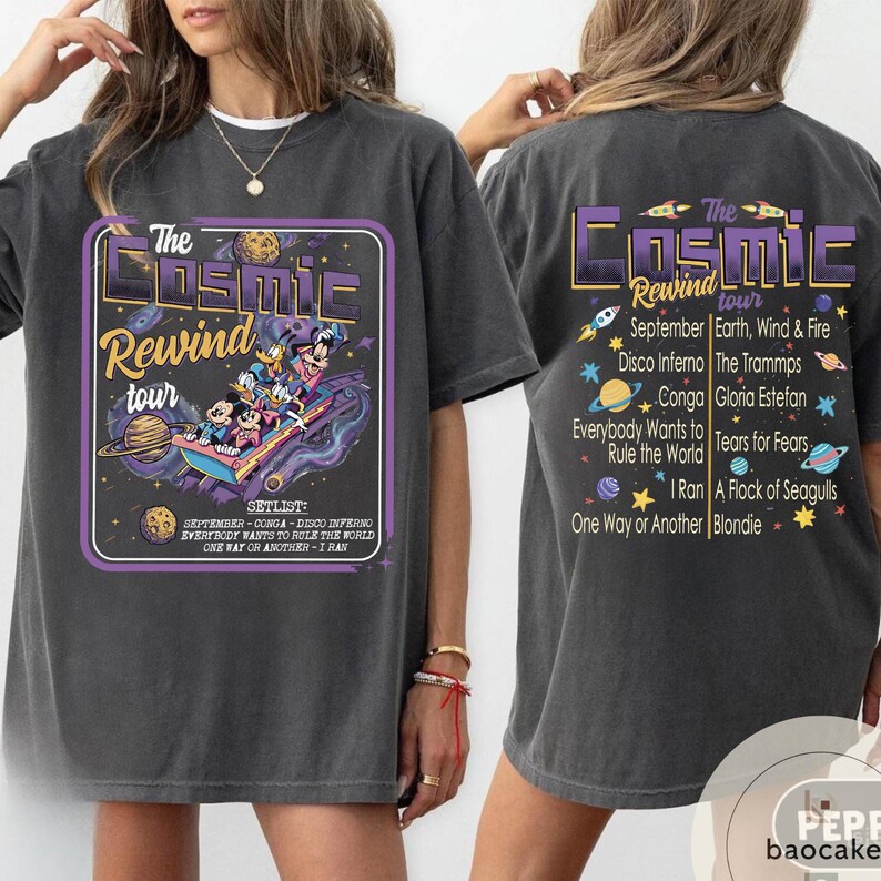 2-sided Mickey & Friends Guardians Of The Galaxy Cosmic Rewind Shirt, Retro Disney Ride Team Matching Tee, Epcot Center 2026 Family Trip image 8