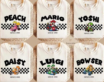 All Characters Super Mario Kart Shirt: Personalized The Super Mario Kart Bros Movie, Mario Epic Universe Family Shirt, Mario Birthday Shirt