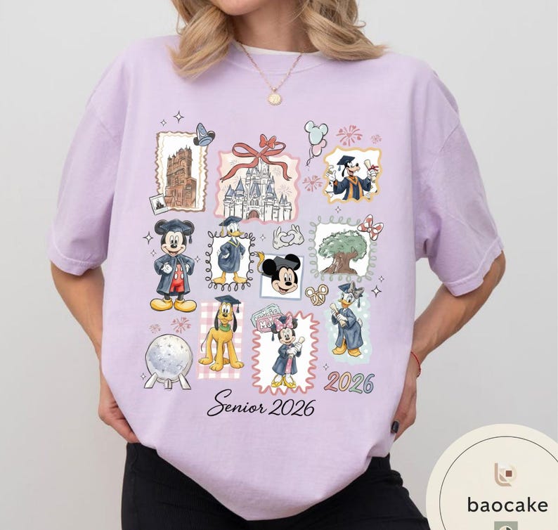 Personalized Mickey & Friends Senior 2026 Shirt, Senior Trip Disney Graduation 2026 Tee, Disney Graduation 2026 Shirt, Disney Grad Squad Tee bild 9