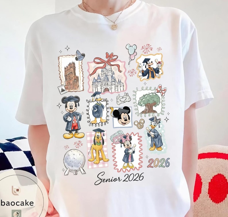 Personalized Mickey & Friends Senior 2026 Shirt, Senior Trip Disney Graduation 2026 Tee, Disney Graduation 2026 Shirt, Disney Grad Squad Tee bild 11