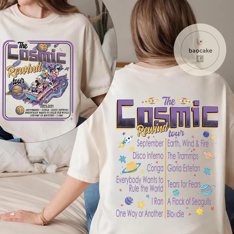 2-sided Mickey & Friends Guardians Of The Galaxy Cosmic Rewind Shirt, Retro Disney Ride Team Matching Tee, Epcot Center 2026 Family Trip image 4