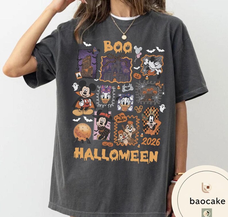Vintage Mickey Ghost Halloween Comfort Colors Shirt, Scariest Place on Earth Tee, Mickey Not So Scary Party,Disney World Family Matching Tee bild 14