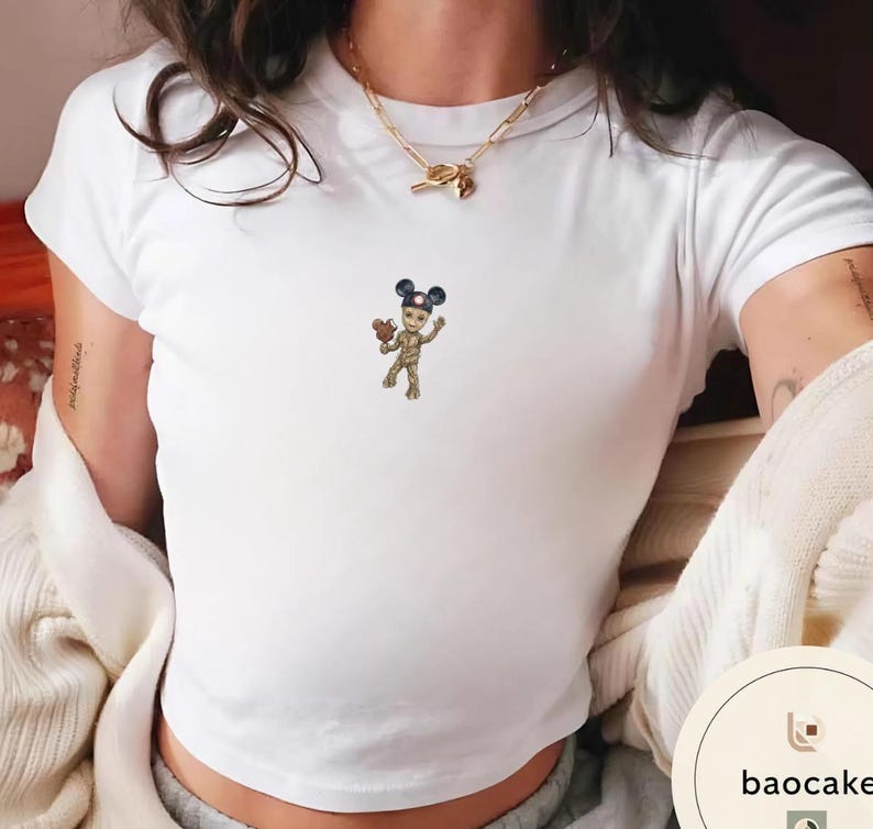 Disney All Characters Snack Shirt, Mickey & Friends Snacking Team Baby Tee Croptank Tank Top, Epcot Tour Snack Shirt image 7