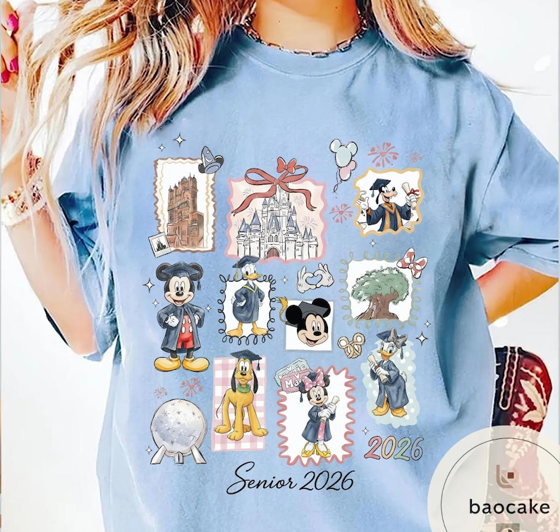 Personalized Mickey & Friends Senior 2026 Shirt, Senior Trip Disney Graduation 2026 Tee, Disney Graduation 2026 Shirt, Disney Grad Squad Tee bild 3
