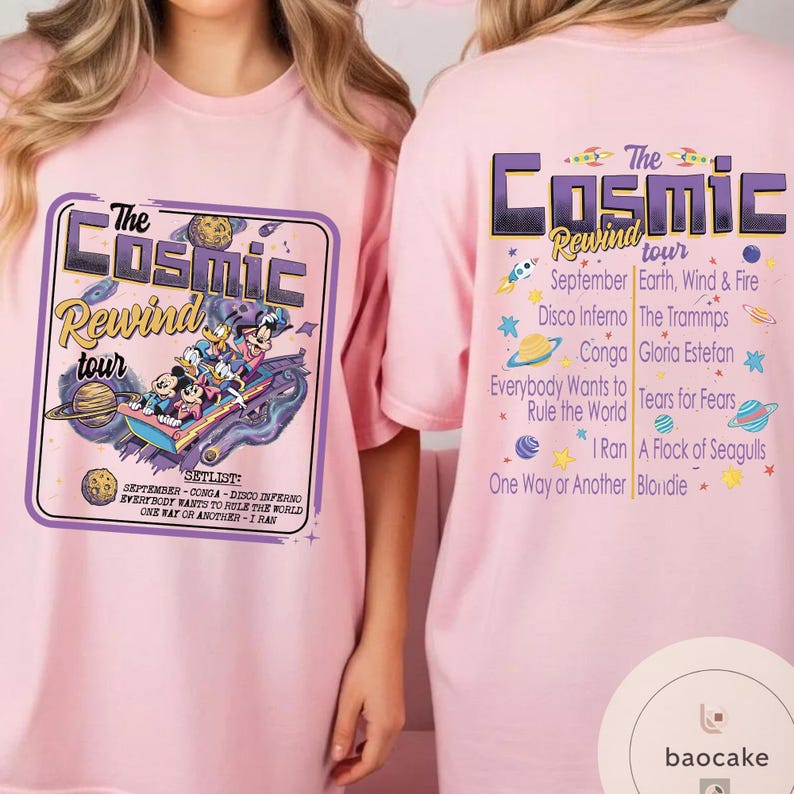 2-sided Mickey & Friends Guardians Of The Galaxy Cosmic Rewind Shirt, Retro Disney Ride Team Matching Tee, Epcot Center 2026 Family Trip image 6