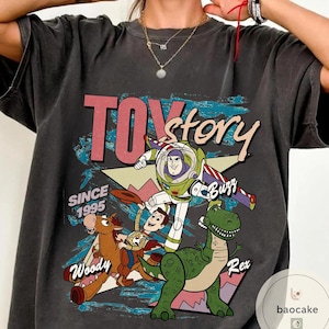 Disney Toy Story 1995 Retro Shirt: Woody Buzz Lightyear Rex Tee, Disney Pixar Fest, WDW Disneyland Family Vacation Trip,Disney Birthday Gift image 1