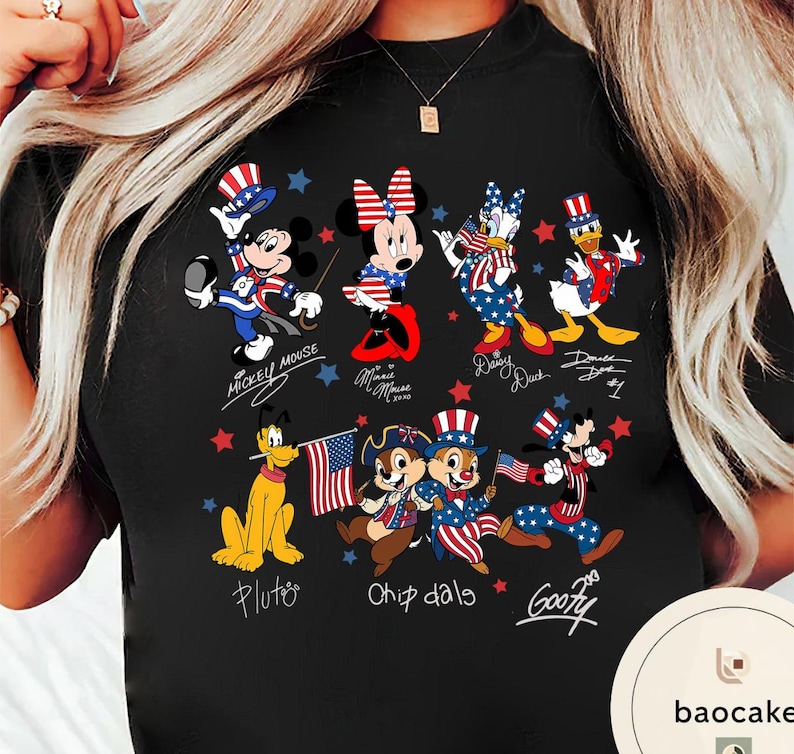 Mickey & Friends 4th Of July T-Shirt Sweatshirt, Disney Vacation Trip Tee, Patriotic Mickey Family Matching Trip 2026 Shirt Gift bild 16