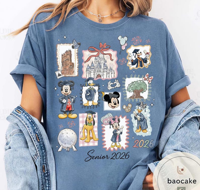 Personalized Mickey & Friends Senior 2026 Shirt, Senior Trip Disney Graduation 2026 Tee, Disney Graduation 2026 Shirt, Disney Grad Squad Tee bild 10