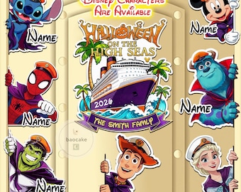 Personalized Disney Cruise Halloween Mickey & Friends Magnet, Toy Story Halloween on the High Seas Magnet, WDW, Family Cruise Magnet Door