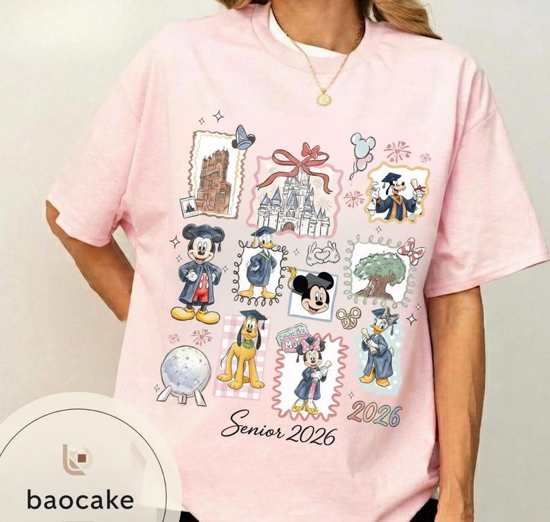 Personalized Mickey & Friends Senior 2026 Shirt, Senior Trip Disney Graduation 2026 Tee, Disney Graduation 2026 Shirt, Disney Grad Squad Tee bild 6
