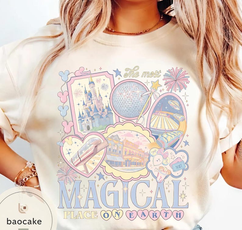 Walt Disney World Shirt, Most Magical Place On Earth Tee, Epcot Hollywood Studios Tee, Disney's Animal Kingdom Shirt image 2