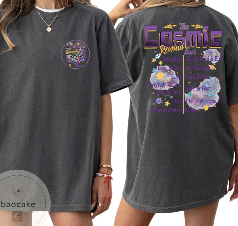 2-sided Mickey & Friends Guardians Of The Galaxy Cosmic Rewind Shirt, Retro Disney Ride Team Matching Tee, Epcot Center 2026 Family Trip image 5