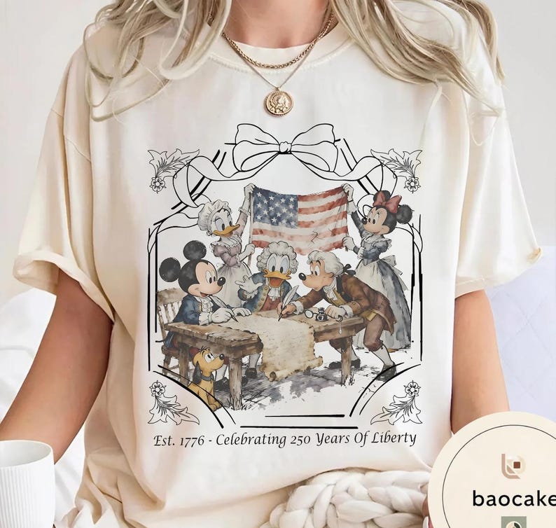 Disney Mickey and Friends 1776 Founding Fathers T-Shirt, 250 Years Of Liberty Shirt, Disney Patriotic Shirt, Magical Independence Day Shirt bild 1