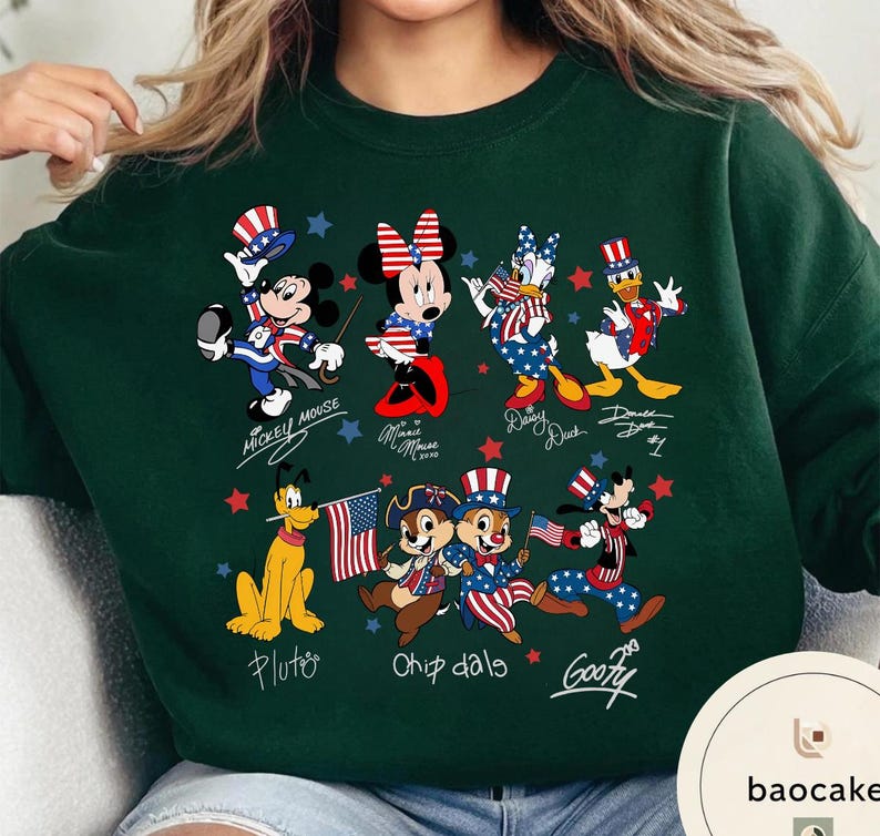 Mickey & Friends 4th Of July T-Shirt Sweatshirt, Disney Vacation Trip Tee, Patriotic Mickey Family Matching Trip 2026 Shirt Gift bild 11