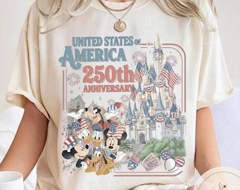 Retro Mickey And Friends 4th Of July 2026 Shirt, Disney Independence Day Tee, 250th America Anniversary Shirt, Patriotic Tee With USA Flag