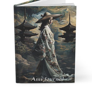 Personalized Japanese Pagoda Hardcover Journal, Matte Laminated Cover, Sewn Binding (150 Pages) image 1