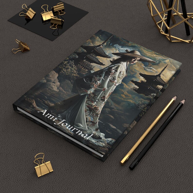 Personalized Japanese Pagoda Hardcover Journal, Matte Laminated Cover, Sewn Binding (150 Pages) image 2