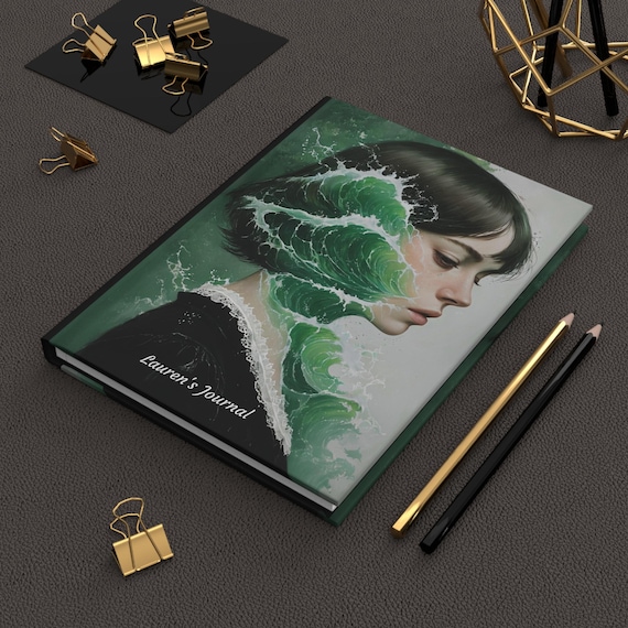Personalized Woman Ocean Hardcover Journal | Matte Notebook, Gift for here