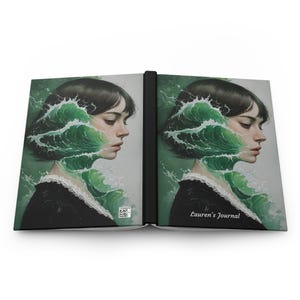 Personalized Matte Hardcover Journal, Ocean Wave Art, Sewn Binding (150 Pages) image 4