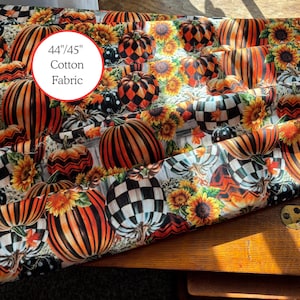 100% algodón - Calabazas con rayas negras (54)