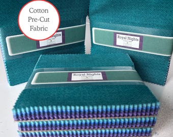 5" Pre-cut 100% cotton fabric squares-Essential Gems Royal Nights