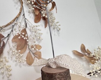 Pretty wood and lace simple ephemera holder farmhouse decor photo display