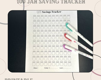 Saving Goals Tracker 100 Jars Saving Goals Tracker Budgeting Printable pdf - INSTANT DOWNLOAD