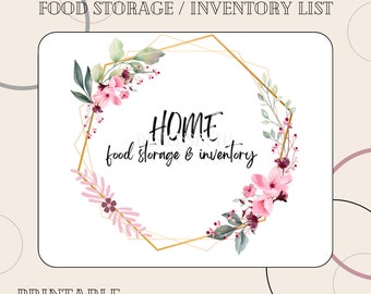 HOME Preparedness Inventory Tracker - Food Storage Pantry Inventory Bonus Meal Plan Page 14 pages Vertical Printable pdf - INSTANT DOWNLOAD