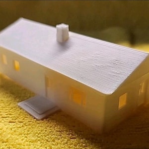 N Scale 1:160 Ranch Style House, Model Train Building