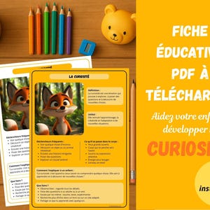 Printable PDF sheet on curiosity - for parents who want to explain this emotion to their child