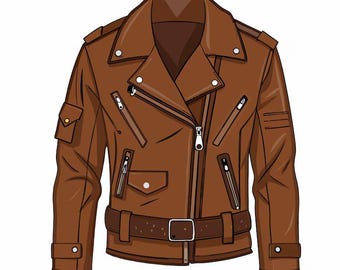 Leather Jacket Vector | Digital Download | Fashion Clipart | Editable JPG & PNG | Apparel Design Illustration