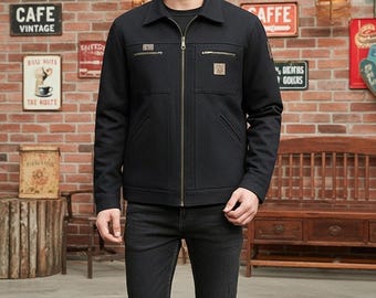 Giacca vintage Carhartt J97 Detroit / Abbigliamento da lavoro e streetwear verde muschio