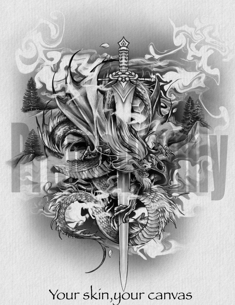 Celtic Sword and Dragon Tattoo Meaning