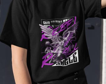Rebel Angel Graphic T-Shirt: Gothic Streetwear Unisex Top