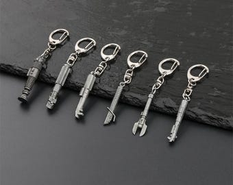 Lightsaber Hilt Metal Charm | Sci-Fi Necklace or Keychain Collectible