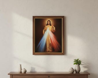 Divine Mercy of Jesus Wall Art – Catholic Printable, Digital Download, Christian Home Decor, Religious Art Print, Sacred Heart