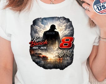 Kyle Busch Tribute Shirt, Racing Legend Fan Tee, Number 8 Motorsport Graphic Shirt, Vintage NASCAR Inspired Top