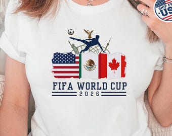 World Cup 2026 Shirt, USA Mexico Canada Soccer Graphic, Unisex Football Fan Tee, World Cup Supporter Apparel